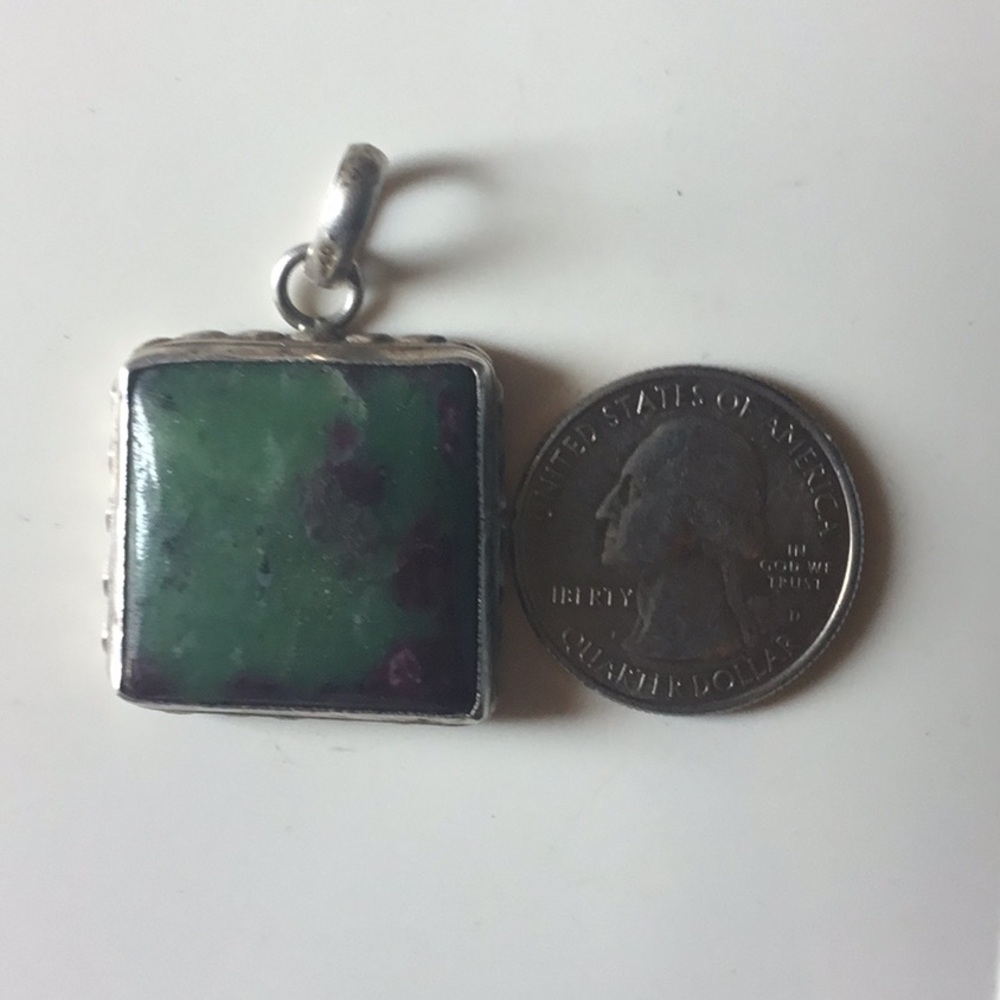 SS RUBY ZOISITE PENDANT